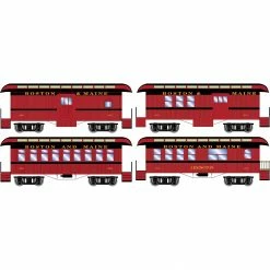 Athearn N 34' Old Time Overton Passenger Set, B&M (4) for Passenger Cars