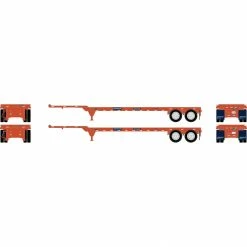 Athearn HO 40' Container Chassis, GCEX #1 (2) for Vehicles & Containers