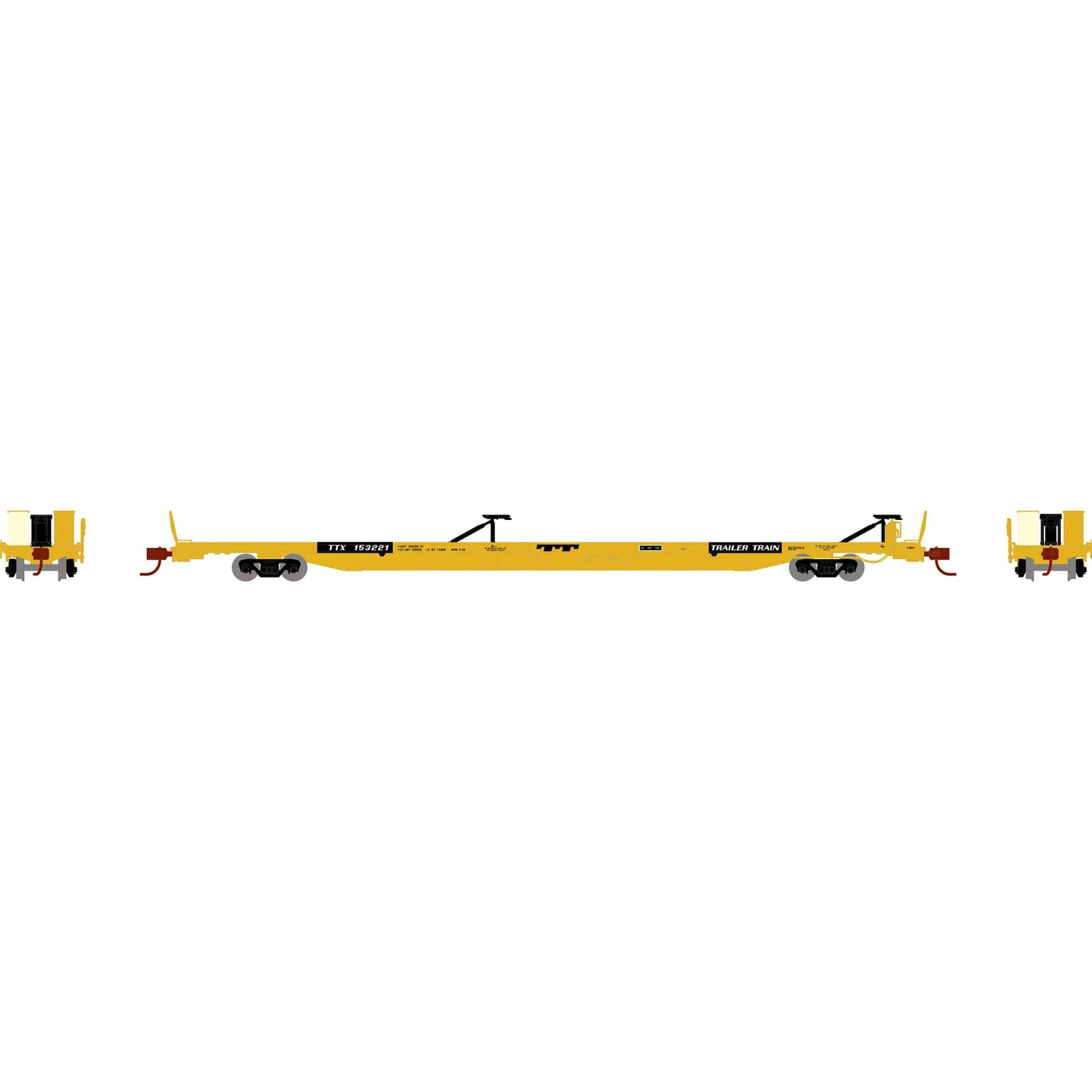 Athearn N F89F Trailer, TTX/Yellow #153221 for Freight Cars