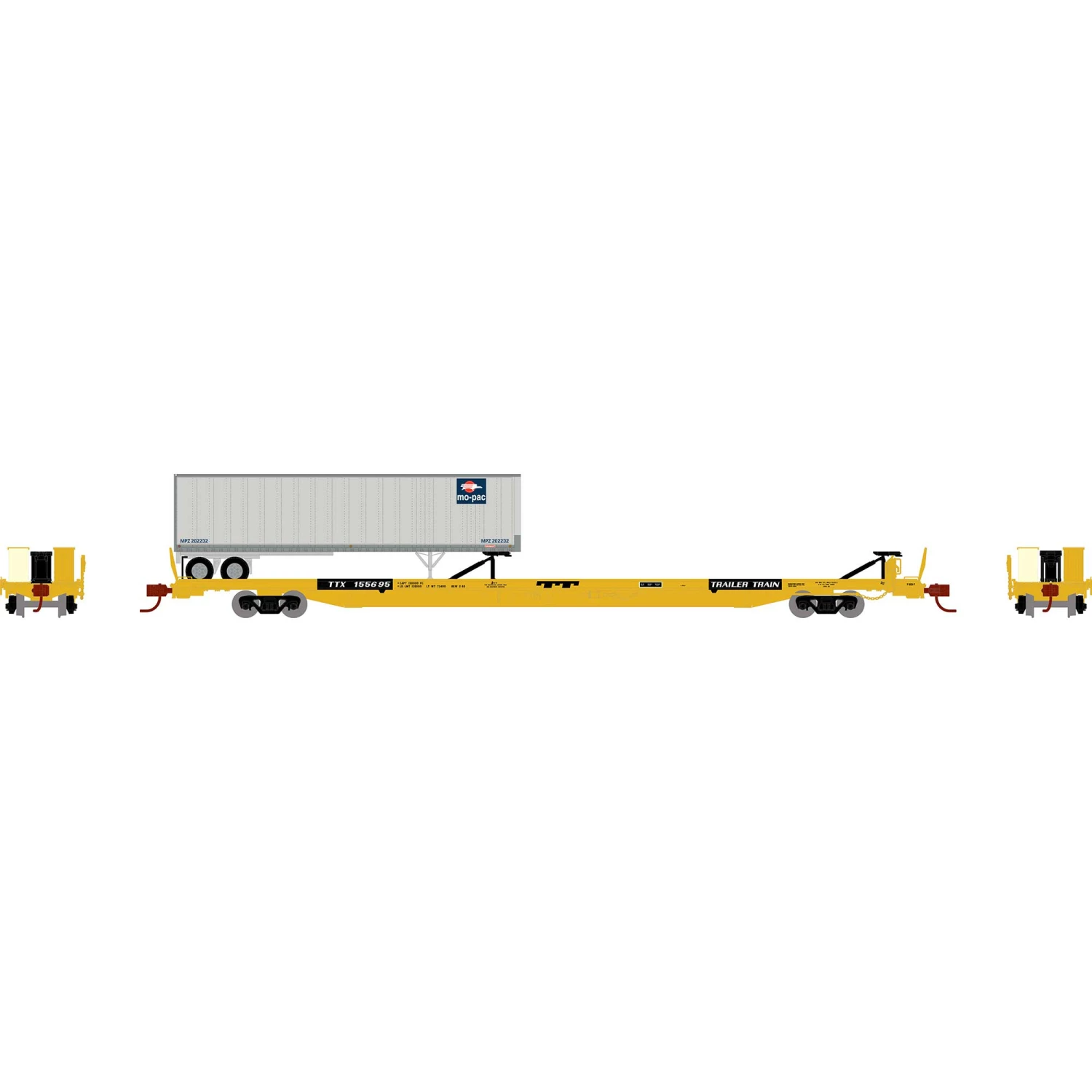 Athearn N F89F Trailer with 40' Trailer, TTX #155695, MPZ Trailer for Freight Cars