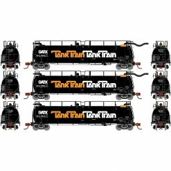 Athearn N TankTrain A/B &Int,GATX/Orange#48663/48664/48674 for Freight Cars