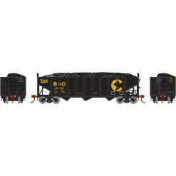 Athearn HO RTR 40' 3-Bay Ribbed Hopper with Load, B&O #10189 for Freight Cars