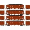 Athearn HO RTR 40' 3-Bay Ribbed Hopper with Load, BNSF (4) for Freight Cars