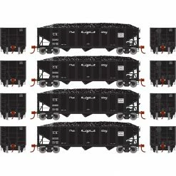 Athearn HO RTR 40' 3-Bay Ribbed Hopper with Load, CG (4) for Freight Cars
