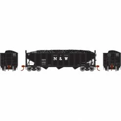 Athearn HO RTR 40' 3-Bay Ribbed Hopper with Load, N&W #28810 for Freight Cars