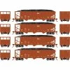 Athearn HO RTR 40' 3-Bay Ribbed Hopper with Load, CC (4) for Freight Cars