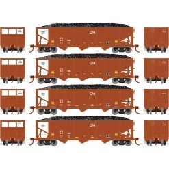Athearn HO RTR 40' 3-Bay Ribbed Hopper with Load, CC (4) for Freight Cars