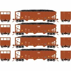 Athearn HO RTR 40' 3-Bay Ribbed Hopper with Load, CC (4) for Freight Cars