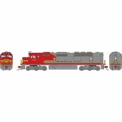 Athearn N FP45/DCC & Snd,SF/Red & Silver/Small Letter #102 for Locomotives
