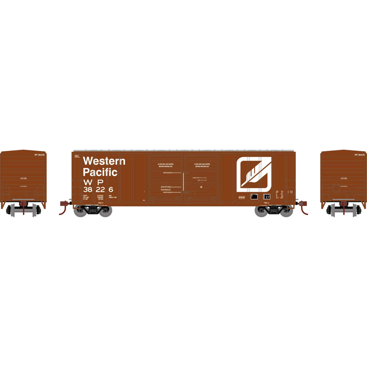 Athearn HO 50' FMC 5077 Double Door Box, WP #38226 for Freight Cars