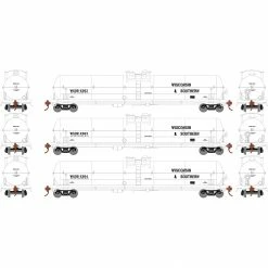 Athearn HO RTR 62' Tank, WSOR (3) for Freight Cars