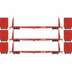 Athearn HO RTR 60' Bulkhead Flat, CPR (3) for Freight Cars