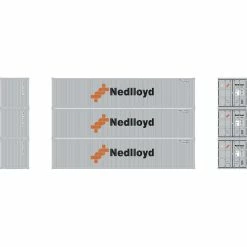 Athearn N 40' Corrugated Low Container, Nedlloyd #2 (3) for Vehicles & Containers