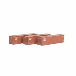 Athearn N 40' Corrugated HC Container, Touax/MOL #2 (3) for Freight Cars