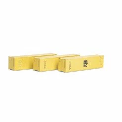 Athearn N 40' Corrugated HC Container, MSC/Yellow #2 (3) for Vehicles & Containers