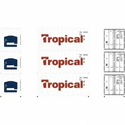 Athearn N 20' Reefer Container Tropical (3) for Freight Cars