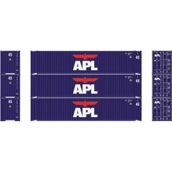 Athearn N 45' Container, APL #1 (3) for Freight Cars