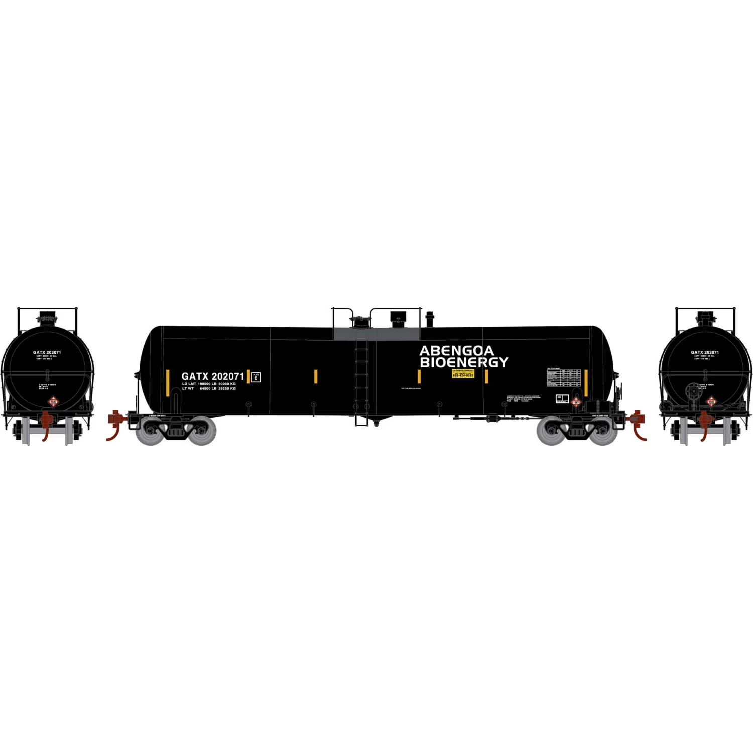 Athearn N 30,000-Gallon Ethanol Tank, GATX #202071 for Freight Cars