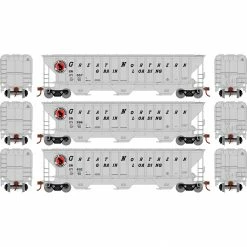 Athearn HO RTR PS 4740 Covered Hopper, GN (3) for Freight Cars
