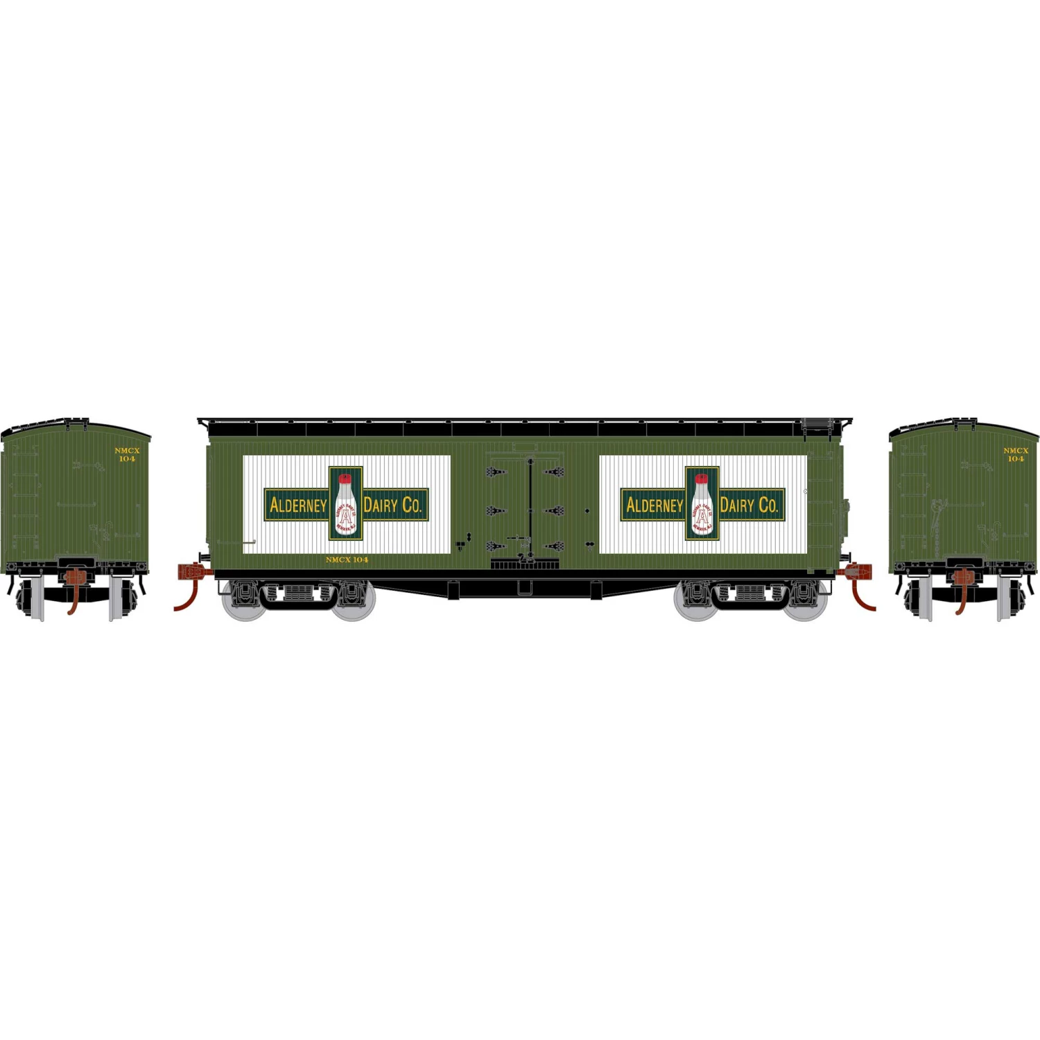 Athearn N 40' Pfaudler Milk Car, Alderney Dairy #104 for Freight Cars