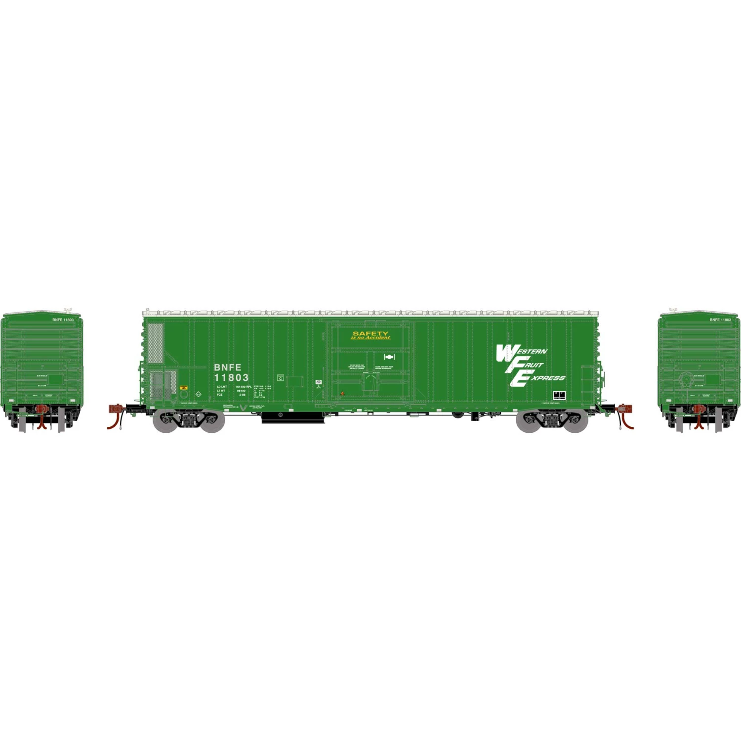 Athearn N FGE 57' Mechanical Reefer, BNFE/Green #11803 for Freight Cars