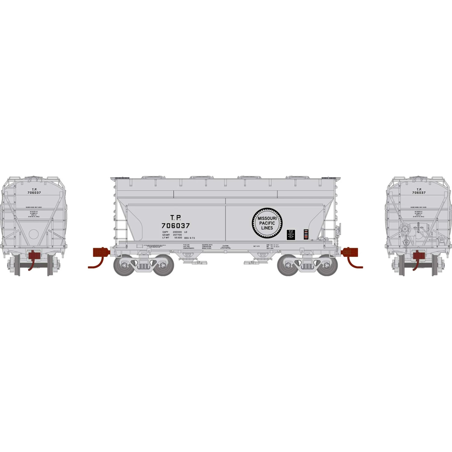 Athearn N ACF 2970 Covered Hopper, MP/TP #706037 for Freight Cars