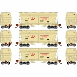 Athearn N ACF 2970 Covered Hopper, W&W (3) for Freight Cars