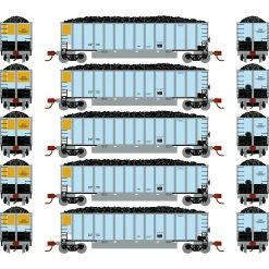 Athearn N Bethgon Coalporter with Load, Data Only Silver (5) for Freight Cars