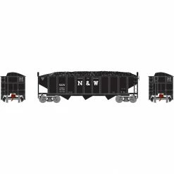 Athearn N 40' 3-Bay Ribbed Hopper with Load, N&W #28810 for Freight Cars
