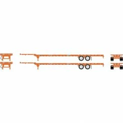 Athearn HO RTR 53' Chassis, BNSF/Circle Cross (2) for Freight Cars