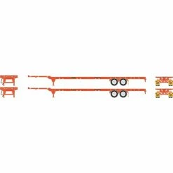 Athearn HO RTR 53' Chassis, JB Hunt (2) for Freight Cars