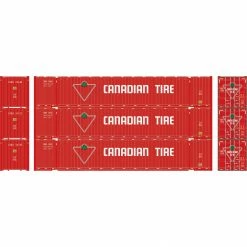 Athearn HO RTR 53' Jindo Container, Canadian Tire (3) for Vehicles & Containers