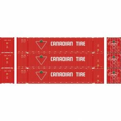 Athearn HO RTR 53' Jindo Container, Canadian Tire (3) for Vehicles & Containers