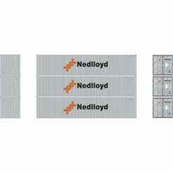 Athearn HO 40' Corrugated Low Container, Nedlloyd # 1 (3) for Vehicles & Containers