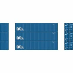 Athearn HO 40' Corrugated Low-Cube Container, OCLU #1 (3) for Vehicles & Containers