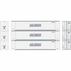 Athearn HO RTR 48' Container, Rail Bridge #1 (3) for Freight Cars