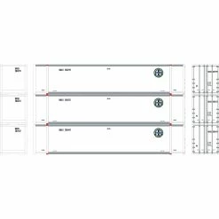 Athearn HO RTR 48' Container, BNSF #1 (3) for Freight Cars