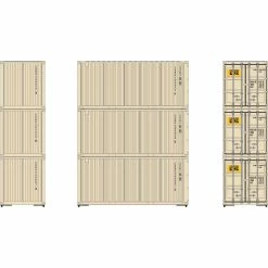 Athearn HO RTR 20' Corrugated Container, CKRU #2 (3) for Freight Cars