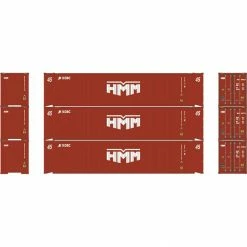 Athearn HO RTR 45' Container, HMM/KOBC #2 (3) for Freight Cars