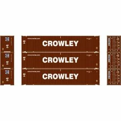 Athearn HO RTR 45' Container, Crowley #1 (3) for Freight Cars