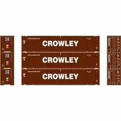 Athearn HO RTR 45' Container, Crowley #2 (3) for Freight Cars