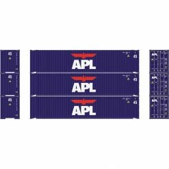 Athearn HO RTR 45' Container, APL #2 (3) for Freight Cars