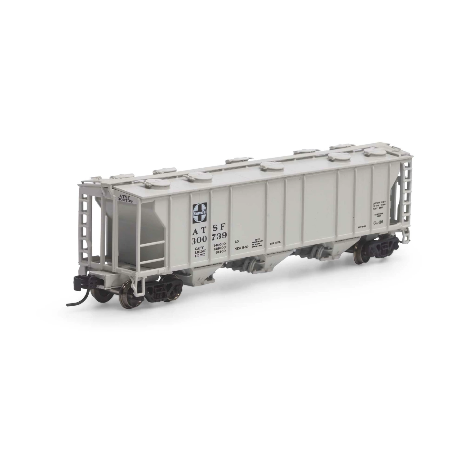 Athearn N PS-2 2893 3-Bay Covered Hopper, SF #300739 for Freight Cars