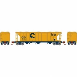 Athearn N PS-2 2893 3-Bay Covered Hopper, C&O #2052 for Freight Cars