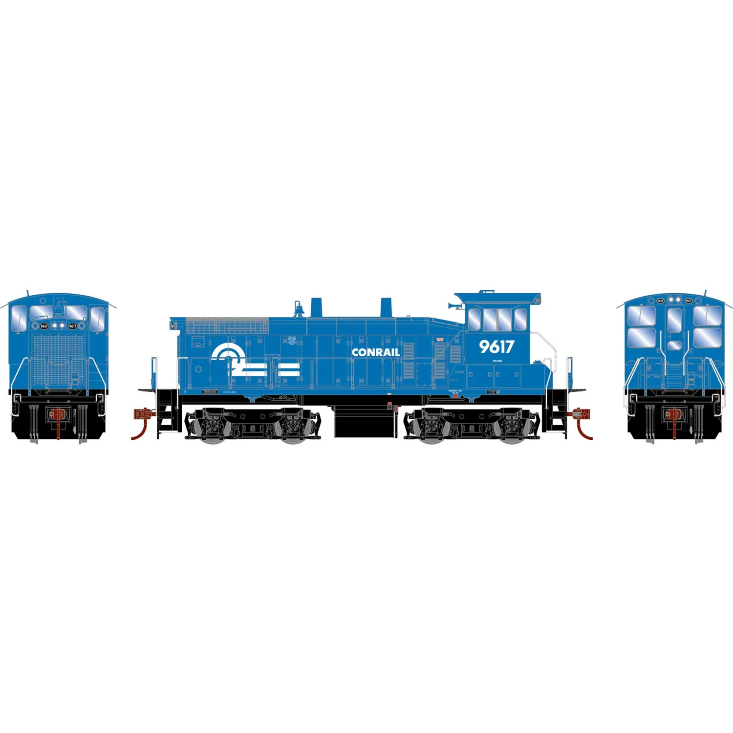 Athearn HO RTR SW1500 with DCC & Sound, Conrail #9617 for Locomotives