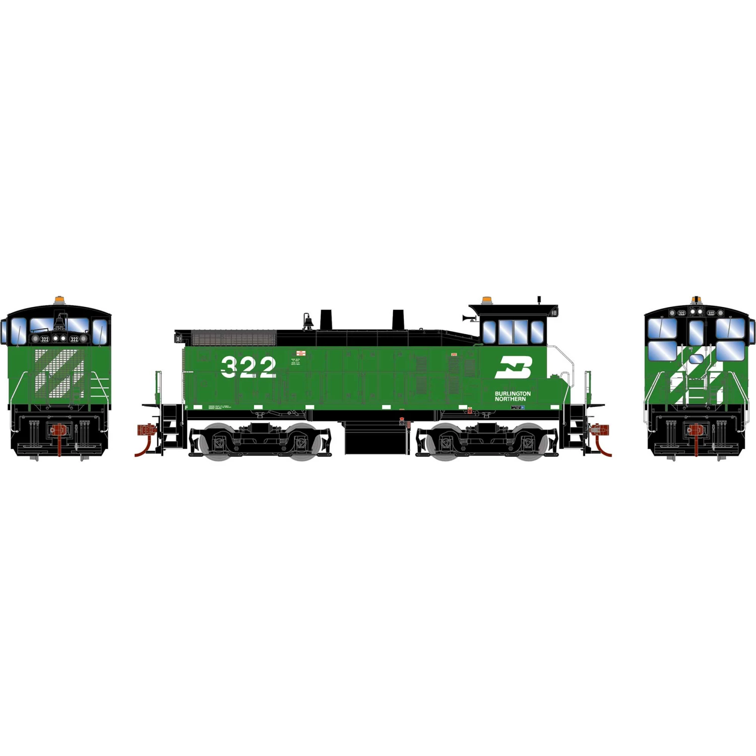 Athearn HO RTR SW1500 w/DCC & Sound, BN #322 for Locomotives