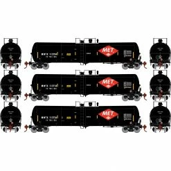 Athearn HO 30,000-Gallon Ethanol Tank, MWTX #2 (3) for Freight Cars