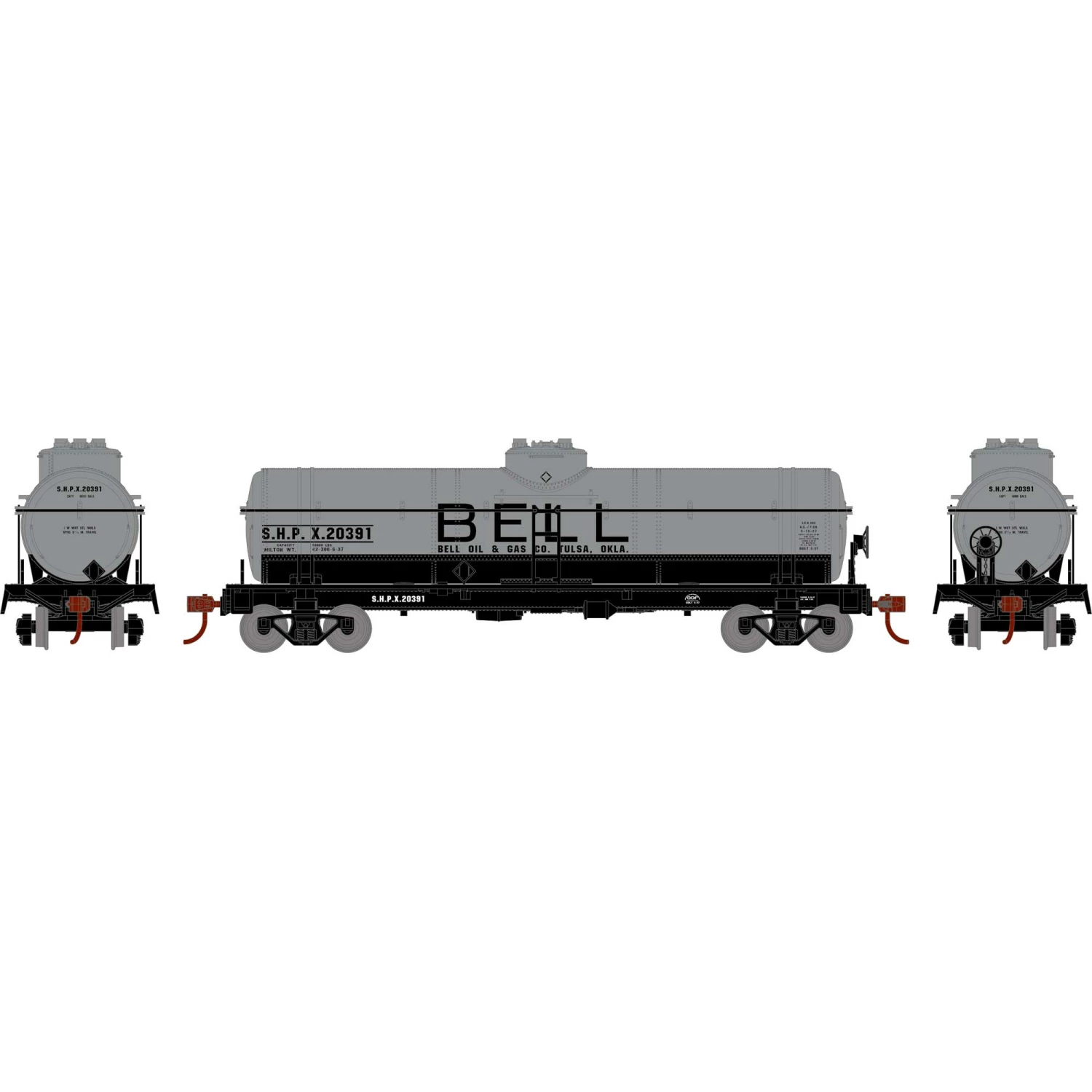 Athearn HO 1-Dome Tank, Bell Oil/SHPX #20391 for Freight Cars
