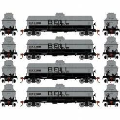 Athearn HO 1-Dome Tank, Bell Oil/SHPX #2 (4) for Freight Cars