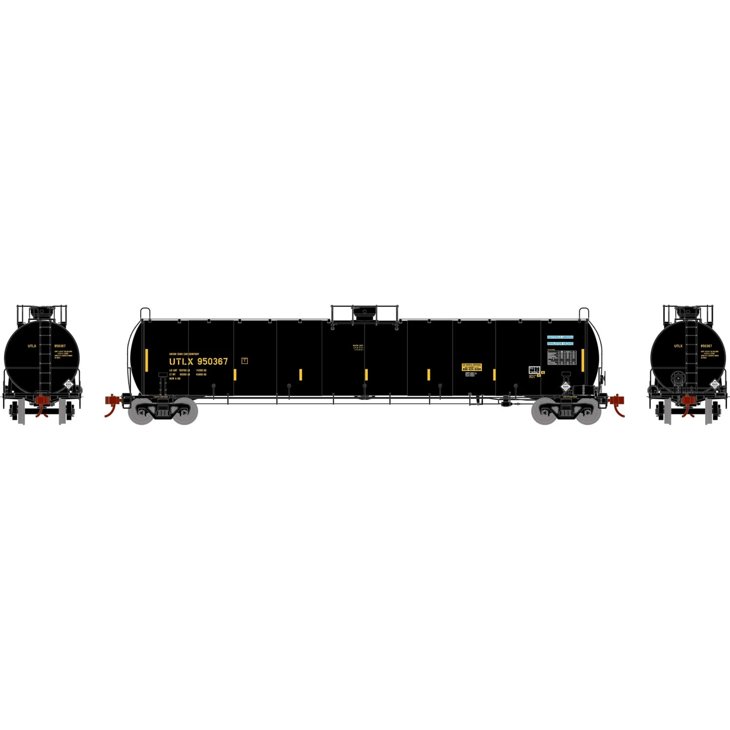 Athearn N 33,900-Gallon LPG Tank/Early, PROX #2 (3) for Freight Cars
